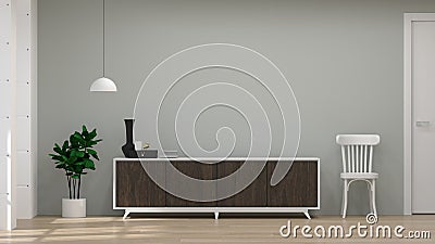 Tv dark color wood cabinet and chairs in the room 3d illustration furniture,modern home designs,shelves and books on the desk in f Cartoon Illustration