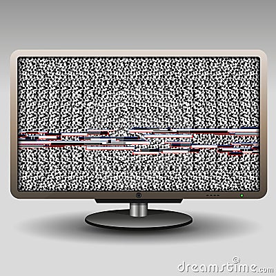 TV with glitch for background and banner Vector Illustration