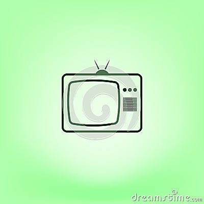 TV icon. Flat design style. Vector illustration Cartoon Illustration