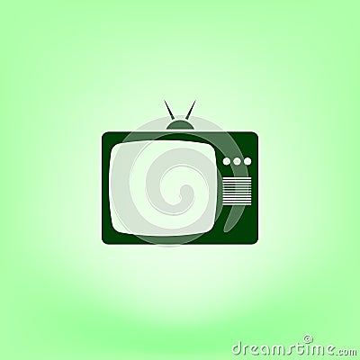 TV icon. Flat design style. Vector illustration Cartoon Illustration