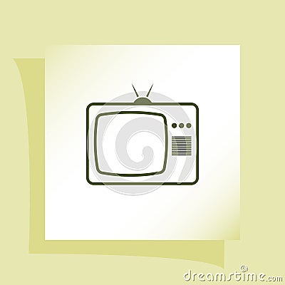 TV icon. Flat design style. Vector illustration Cartoon Illustration