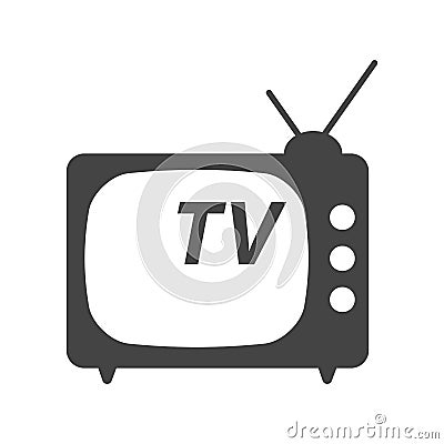 Tv Icon vector illustration in flat style isolated on white back Vector Illustration