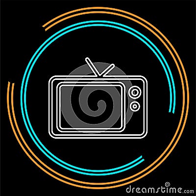 Tv icon, vector television screen illustration, video show, entertainment symbol Vector Illustration