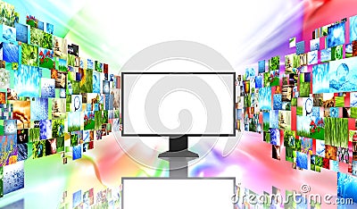 TV with images Stock Photo