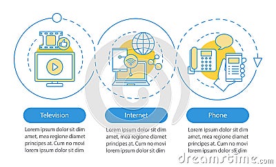 TV, internet, phone bundle vector infographic template Vector Illustration