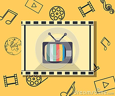 TV marketing shopping sale flat. Creative collection. Vector Illustration