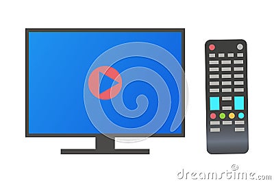 TV Monitor Plasma with High Definition Television Vector Illustration