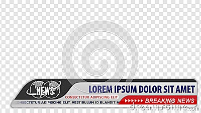 Tv news bars for Video headline title or lower third template. Vector illustration Vector Illustration