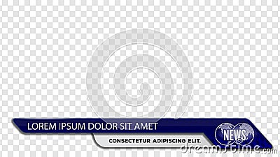 Tv news bars for Video headline title or lower third template. Vector illustration Vector Illustration