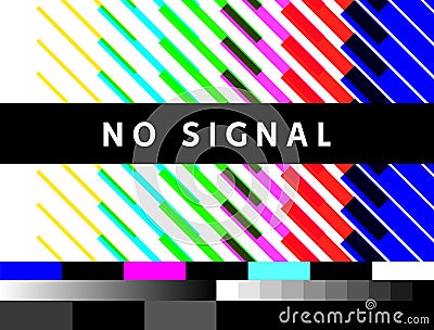 TV no signal background illustration. No signal television screen graphic broadcast design Vector Illustration