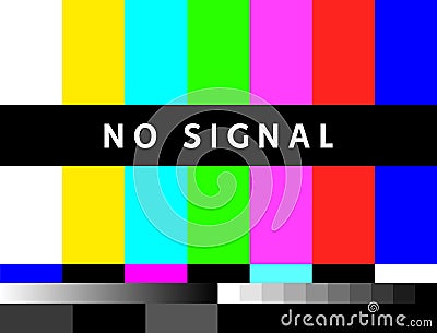 TV no signal background illustration. No signal television screen graphic broadcast design Cartoon Illustration