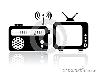 Tv radio icons Vector Illustration