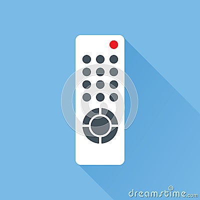 TV Remote Control Flat Icon Vector Illustration