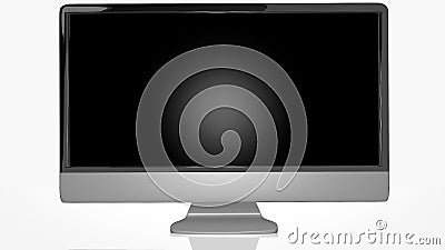 TV Screen / Computer Monitor. Isolated, white background. 3D render. Stock Photo