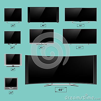 TV screen lcd monitor template electronic device technology digital device display vector illustration. Vector Illustration