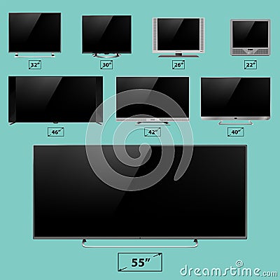 TV screen lcd monitor template electronic device technology digital device display vector illustration. Vector Illustration