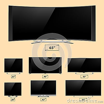 TV screen lcd monitor template electronic device technology digital device display vector illustration. Vector Illustration
