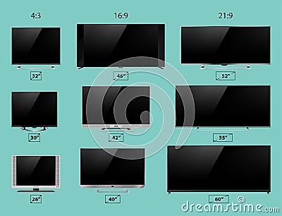 TV screen lcd monitor template electronic device technology digital device display vector illustration. Vector Illustration