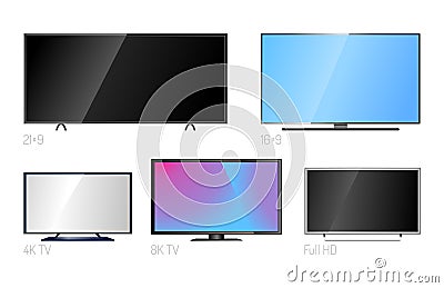 TV screen lcd monitor template electronic device technology digital size diagonal display and video modern plasma home Vector Illustration