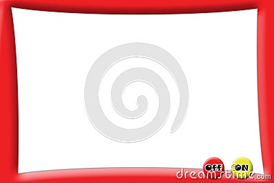 TV Screen PhotoFrame - Red Version With Buttons Stock Photo