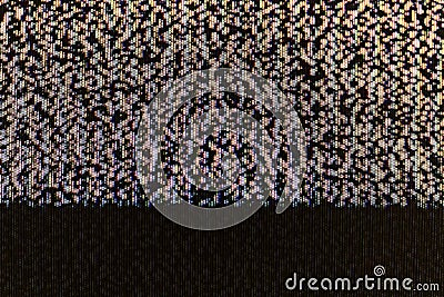 TV screen static abstract pixel glitch analog noise pixelized background texture, copy space. Retro pixelated television screen Stock Photo