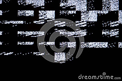 Tv screen with static noise, by bad signal reception Stock Photo