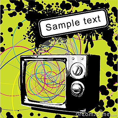 Tv set - grunge style Vector Illustration