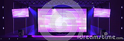 Tv show stage background with led screen panel Vector Illustration