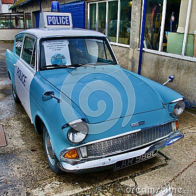 The TV sixties Ford Anglia Police Car Editorial Stock Photo
