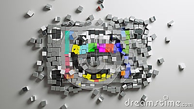 TV Test Pattern Fragmented Concept Stock Photo