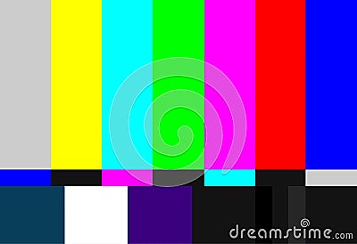 TV Test Screen for Color Accuracy Vector Illustration