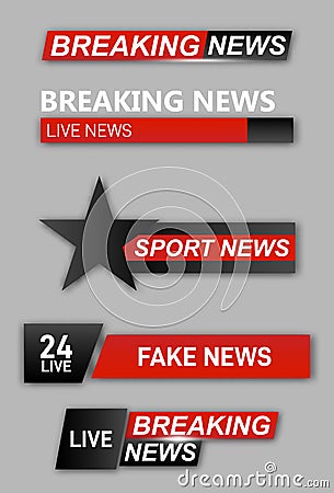 TV News Bars Set Vector Illustration