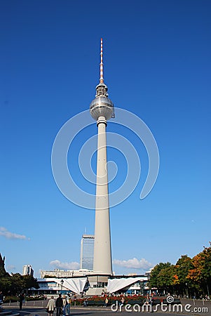 TV Tower Berlin at Alexander Place Editorial Stock Photo