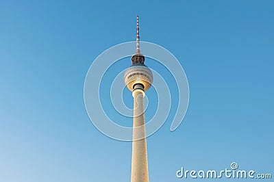 The TV Tower - Fernsehturm during sunset in Berlin, Germany Editorial Stock Photo