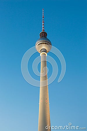 The TV Tower - Fernsehturm during sunset in Berlin, Germany Editorial Stock Photo