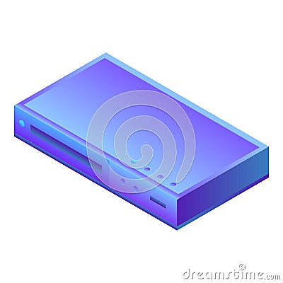 Tv tuner icon, isometric style Vector Illustration