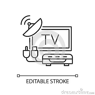 TV tuner linear icon Vector Illustration