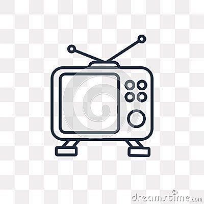 Tv vector icon isolated on transparent background, linear Tv transparency concept can be used web and mobile Vector Illustration