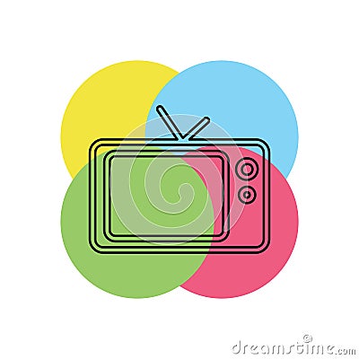 tv vector icon Cartoon Illustration