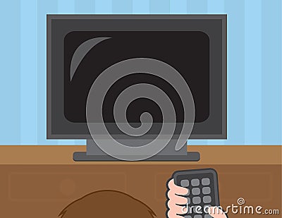 TV Watching Vector Illustration