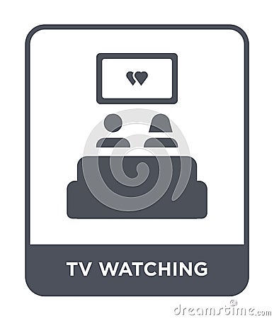 tv watching icon in trendy design style. tv watching icon isolated on white background. tv watching vector icon simple and modern Vector Illustration