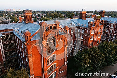 Tver cityscape. Morozov barracks, aerial view from drone Editorial Stock Photo