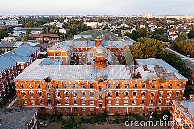 Tver cityscape. Morozov barracks, aerial view from drone Editorial Stock Photo