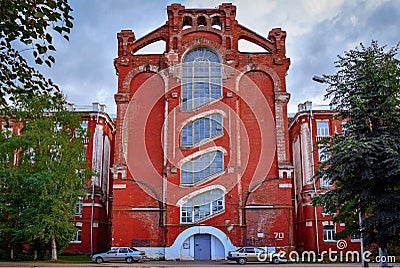 Morozov manufacture workers building in Tver city Stock Photo