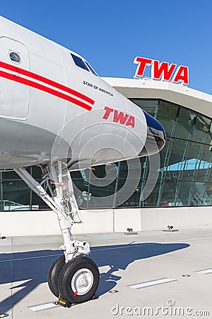 TWA Trans World Airlines Lockheed L1649A Starliner airplane New York JFK airport Editorial Stock Photo