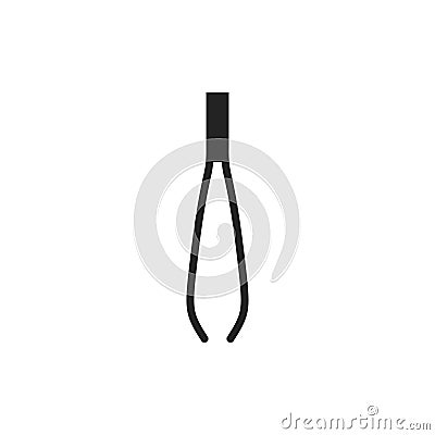 Tweezers silhouette icon. Hair removal method. Tweezing. Vector Illustration