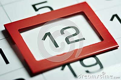 The twelfth day of the month Stock Photo