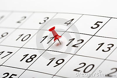 Twelfth day pinned. Stock Photo