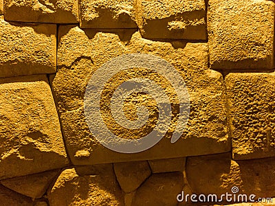Twelve angled Inca Hatunrumiyoc stone ,Cuzco, Peru Stock Photo