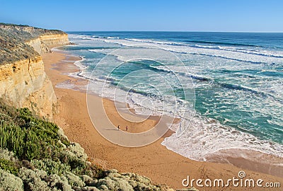 Twelve Apostles beach and rocks in Australia, Victoria, landscape of Great ocean road coastline Stock Photo
